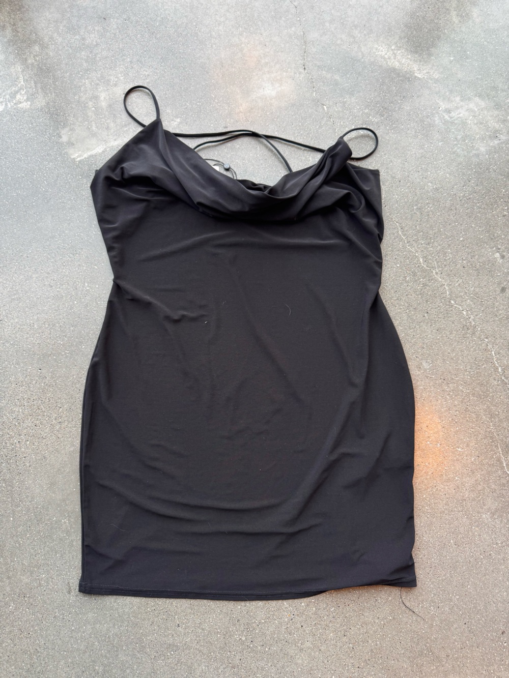 Missguided Black Cowl Neck Maxi Slip Dress